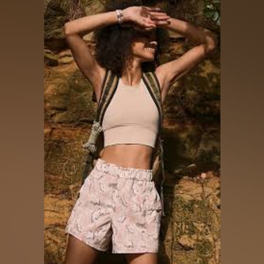 Free People Movement In The Wild Printed Shorts - Ivory Combo - NWT size Small